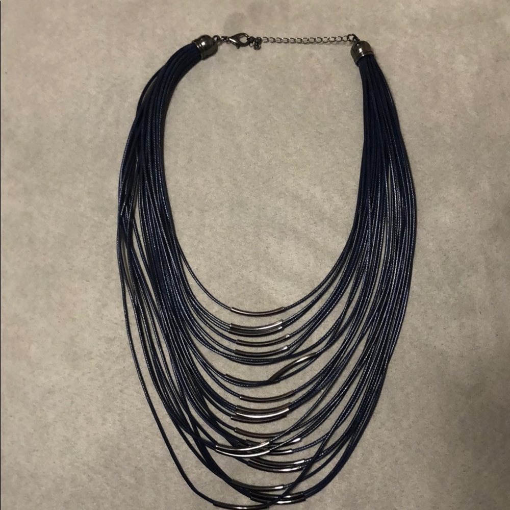 Navy Blue adjustable layered necklace